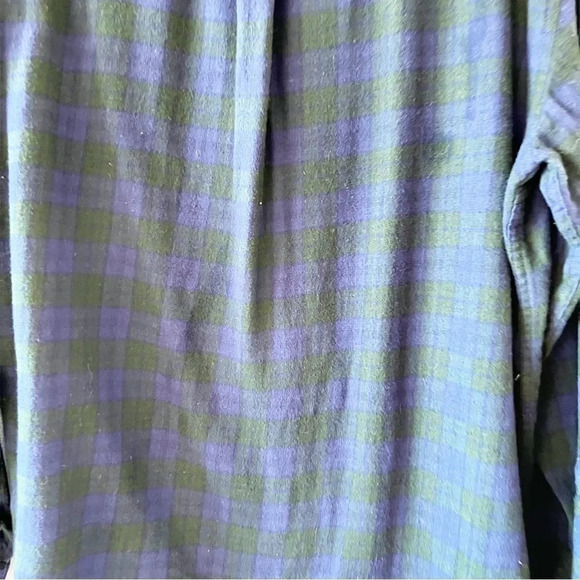 Chaps Ralph Lauren Blue Plaid Cotton Flannel Button Down Size XL Black Watch - Picture 5 of 7